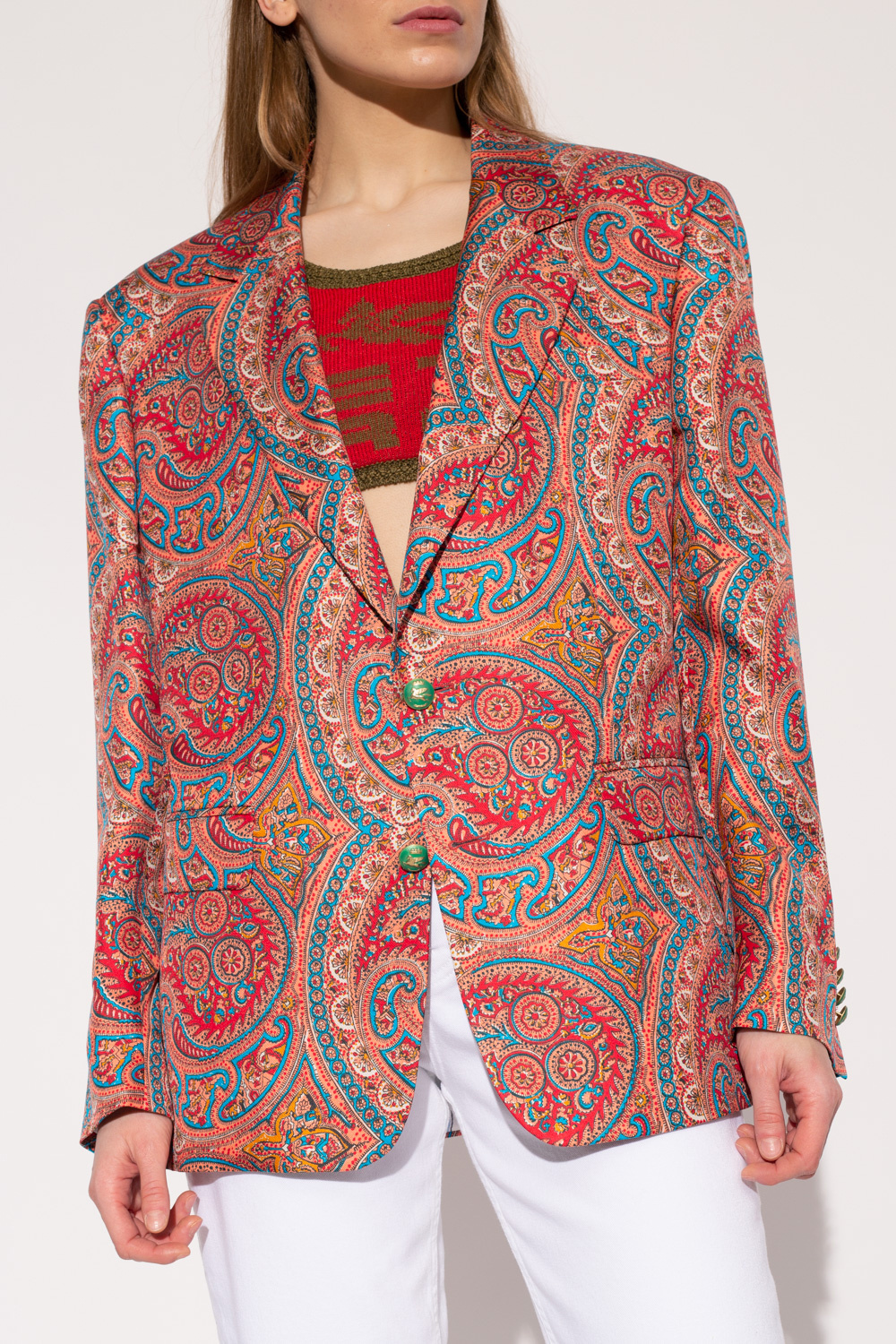 ＥＴＲＯレディース　花柄ジャケット　サイズ42 Etro Lace pattern single-breasted jacket | The Fashion Square